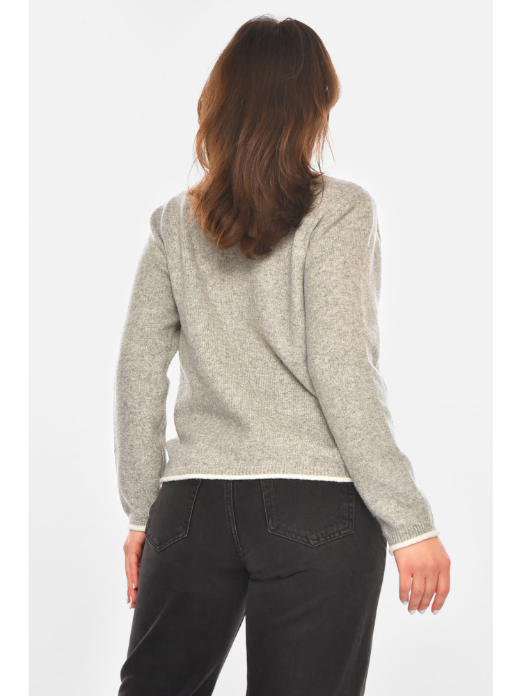 Кофта женская серого цвета с бусинами 213817C