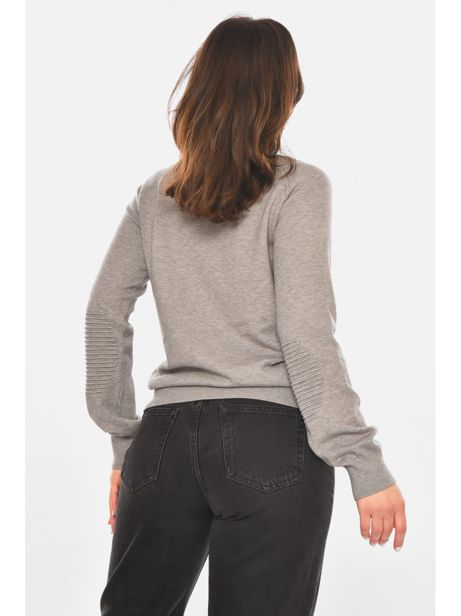 Кофта женская серого цвета со стразами 213818C