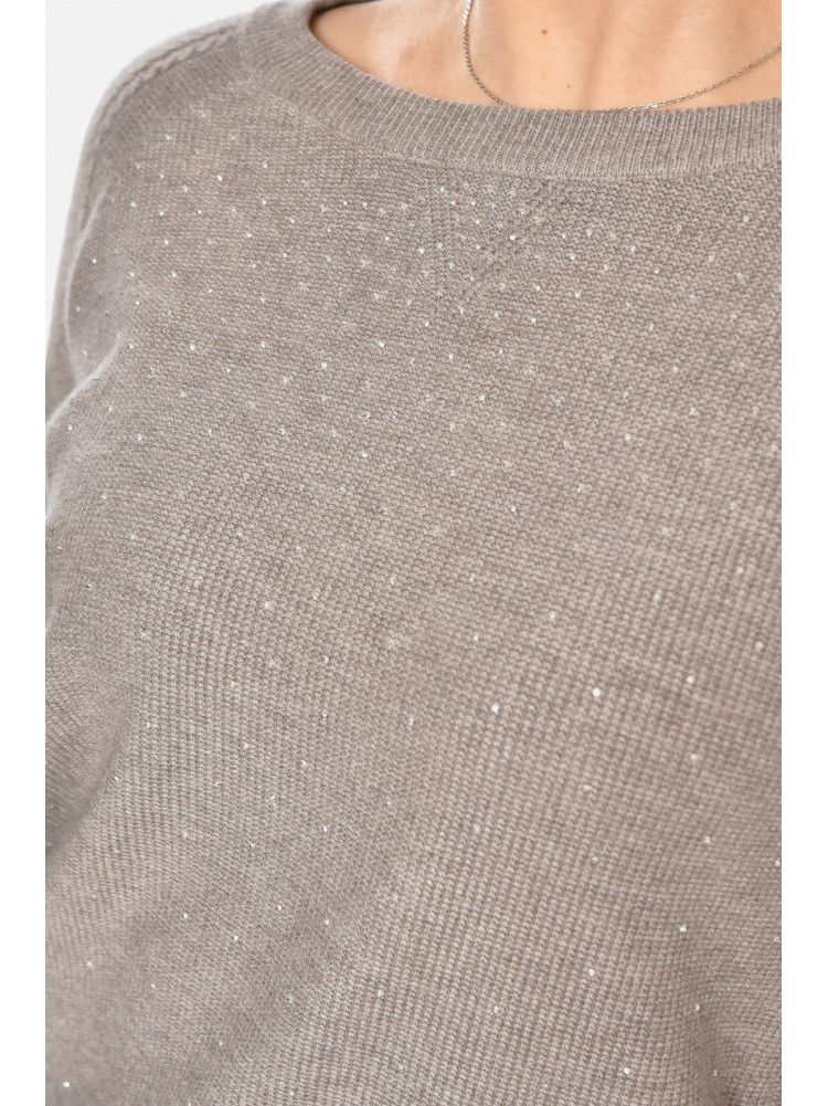 Кофта женская серого цвета со стразами 213818C