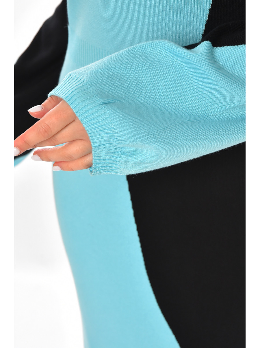 Сукня жіноча трикотажна чорного кольору з принтом 213828C