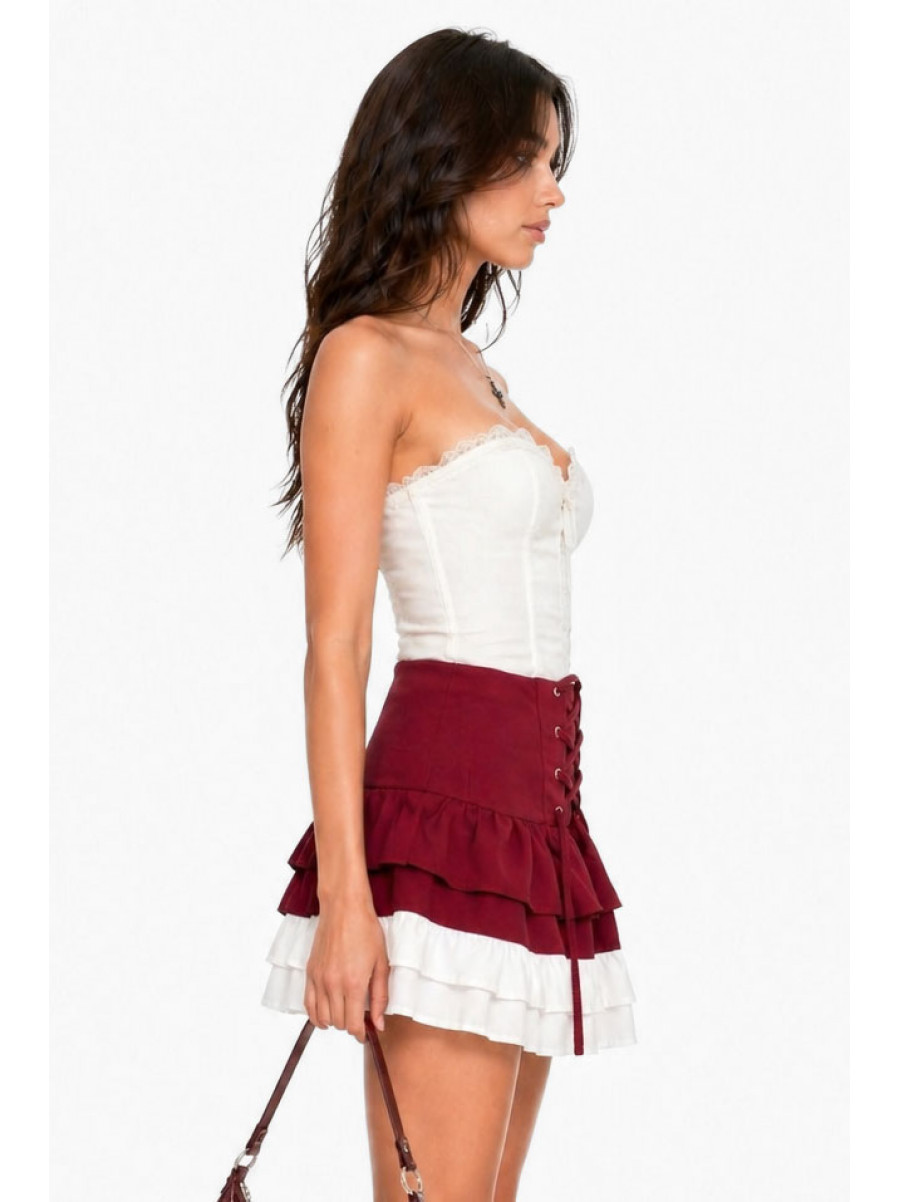 Юбка женская бордового цвета 651 213842C