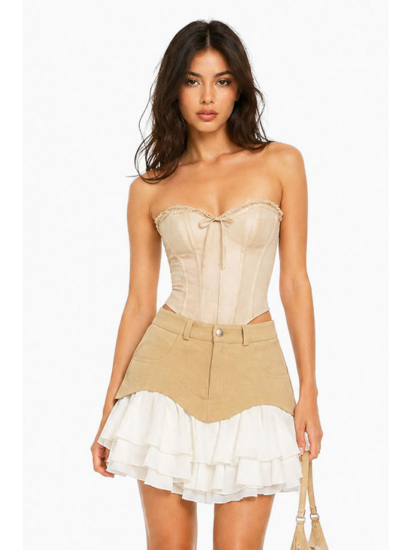 Спідниця жіноча бежевого кольору 433 213843C