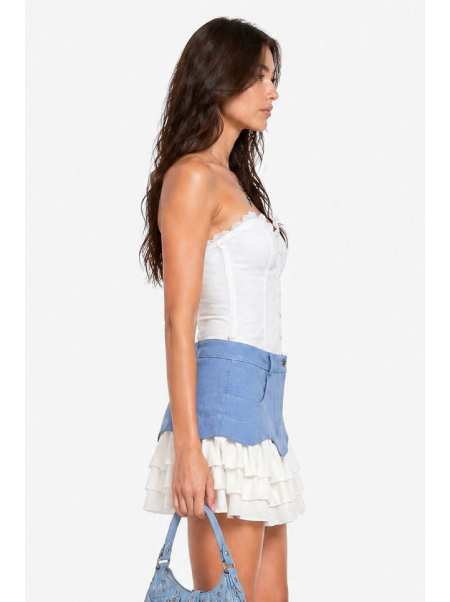 Спідниця жіноча блакитного кольору 433 213847C