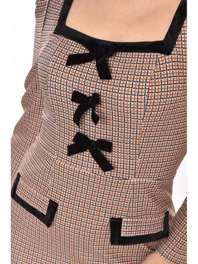 Платье женское коричневого цвета с принтом 213856C