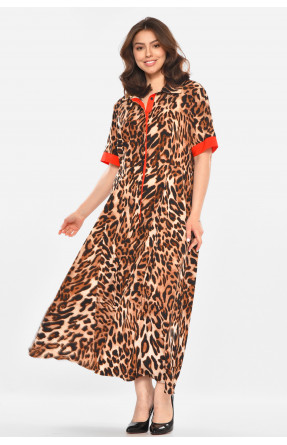 Сукня жіноча коричневого кольору з принтом 213864C