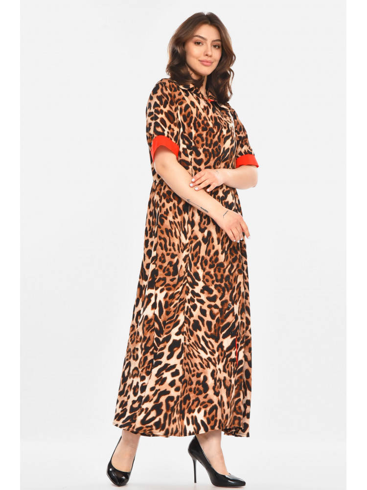 Сукня жіноча коричневого кольору з принтом 213864C