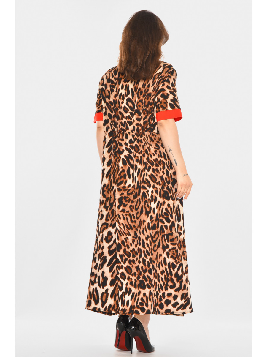 Сукня жіноча коричневого кольору з принтом 213864C