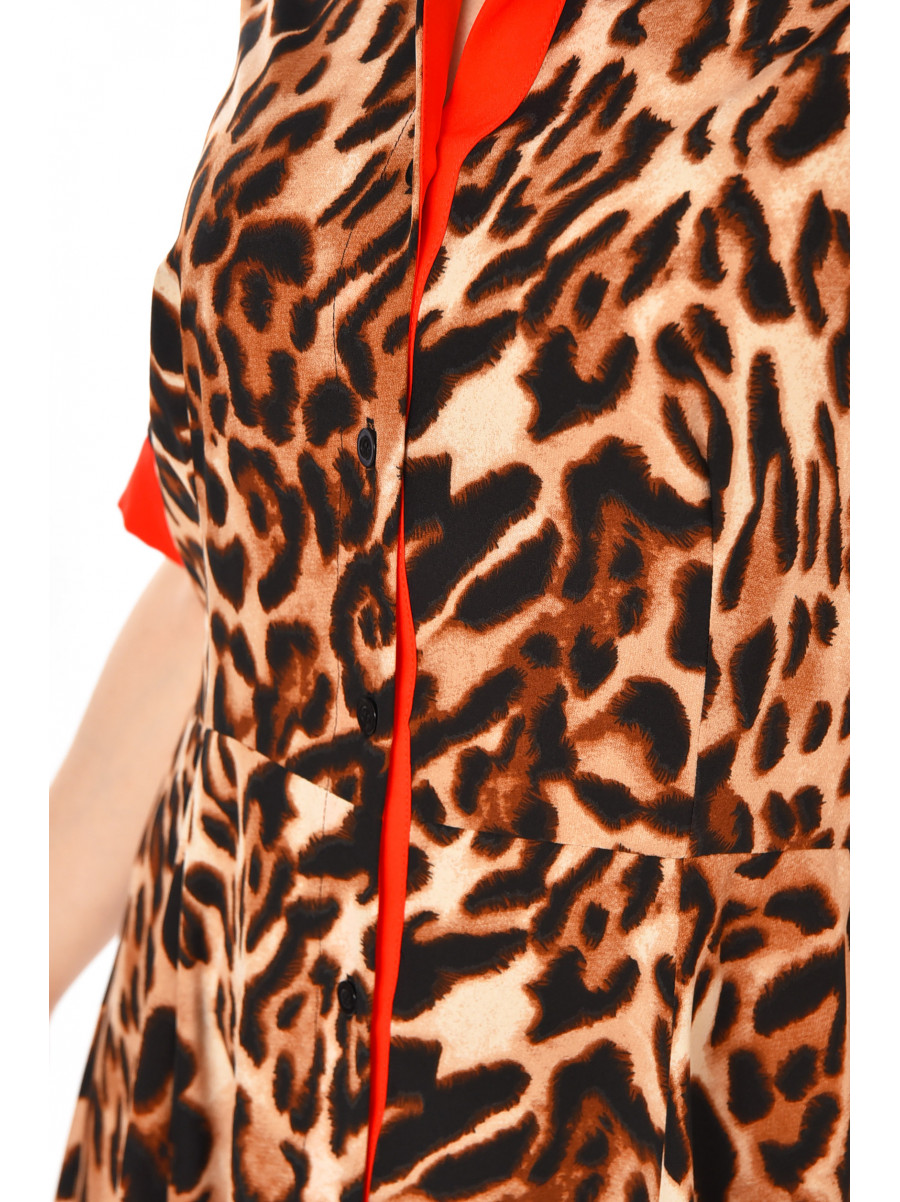 Сукня жіноча коричневого кольору з принтом 213864C