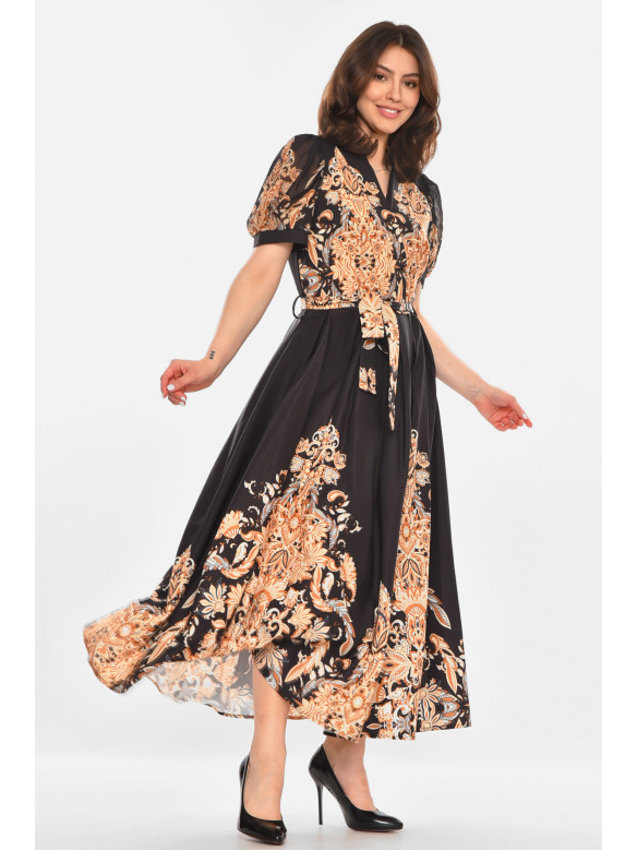 Платье женское черного цвета с принтом 213868C