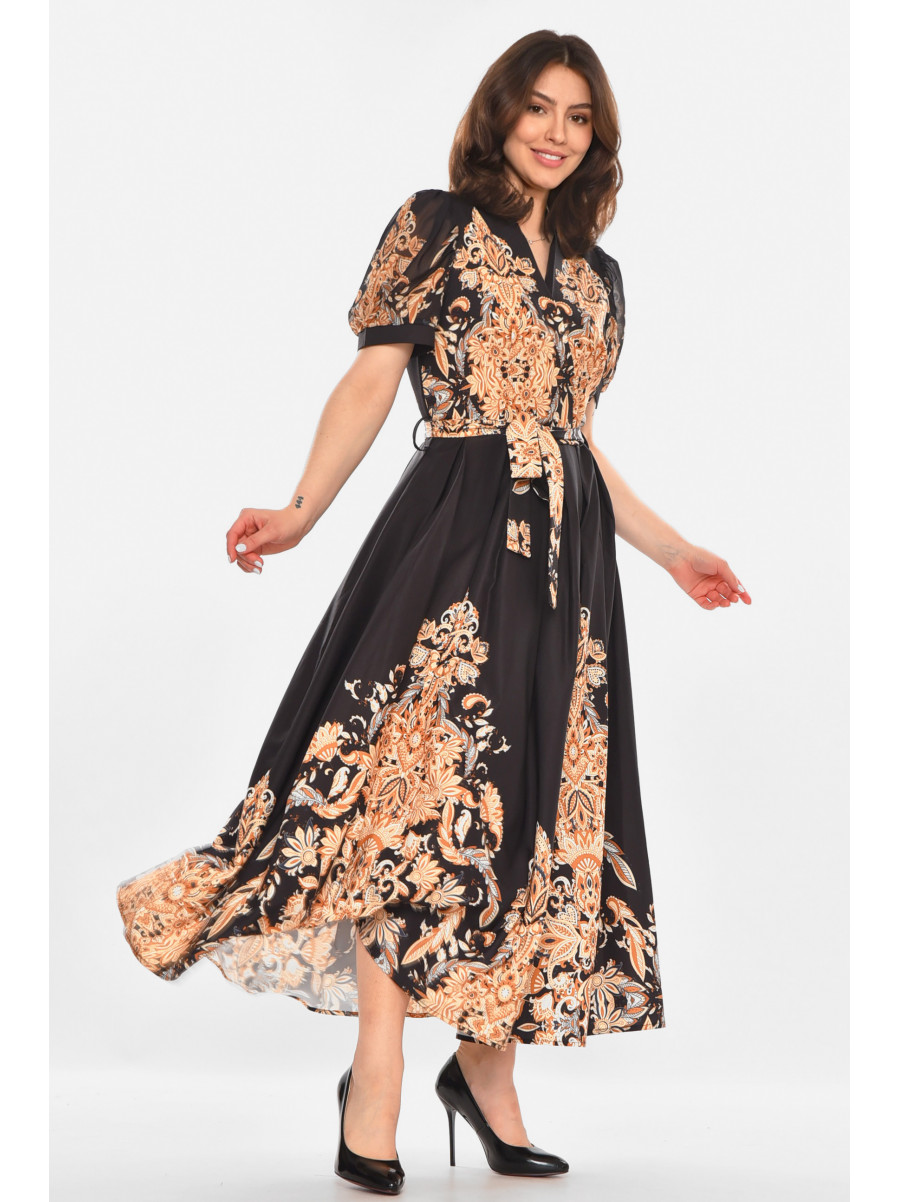 Платье женское черного цвета с принтом 213868C