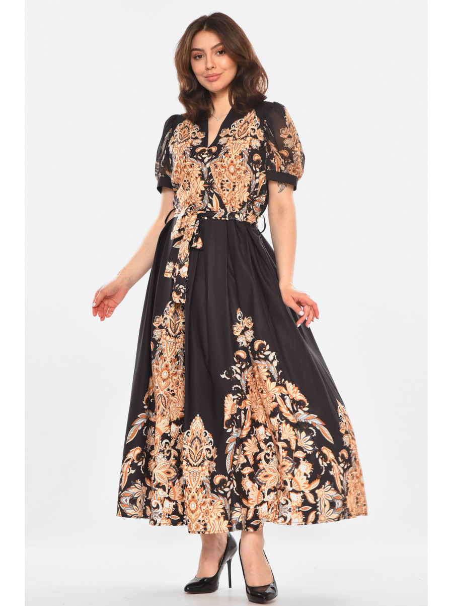 Платье женское черного цвета с принтом 213868C