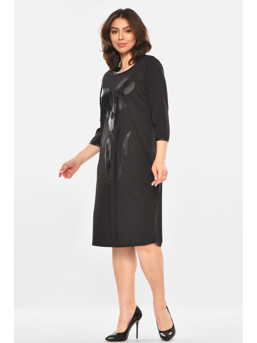 Платье женское черного цвета с принтом 213870C