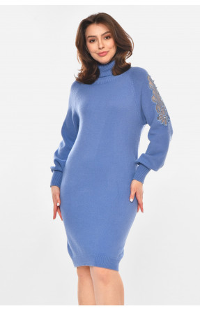 Платье женское однотонное синего цвета 213871C