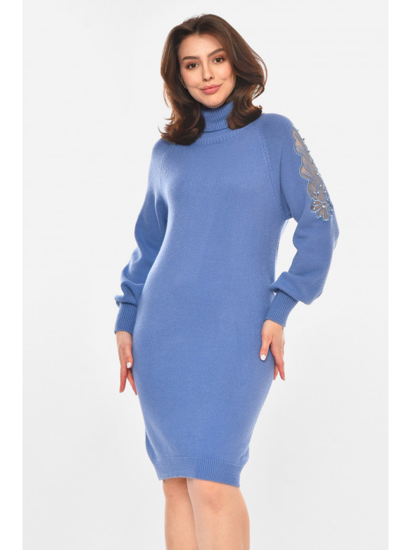 Платье женское однотонное синего цвета 213871C