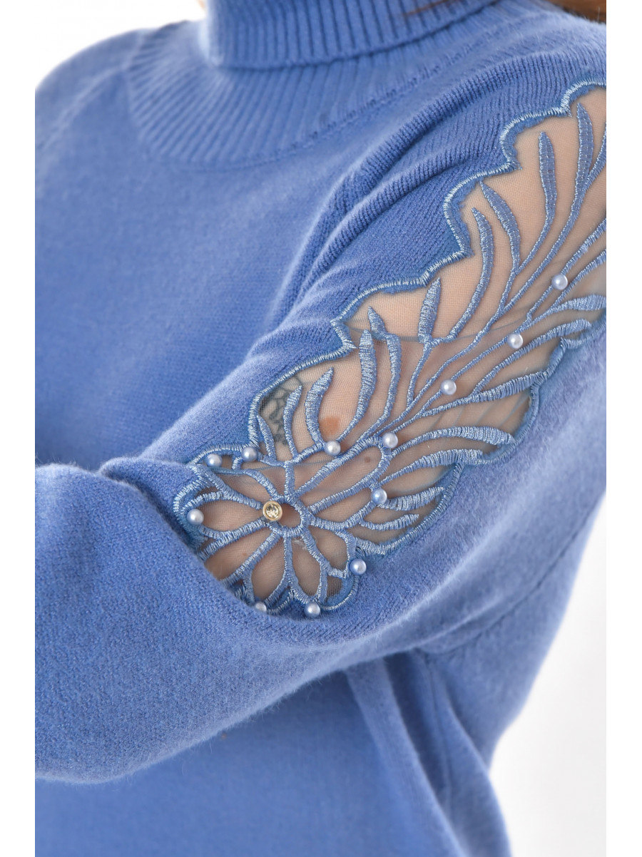 Платье женское однотонное синего цвета 213871C