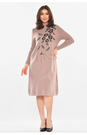 Сукня жіноча бежевого кольору з принтом 213877C