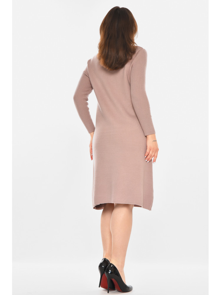 Сукня жіноча бежевого кольору з принтом 213877C