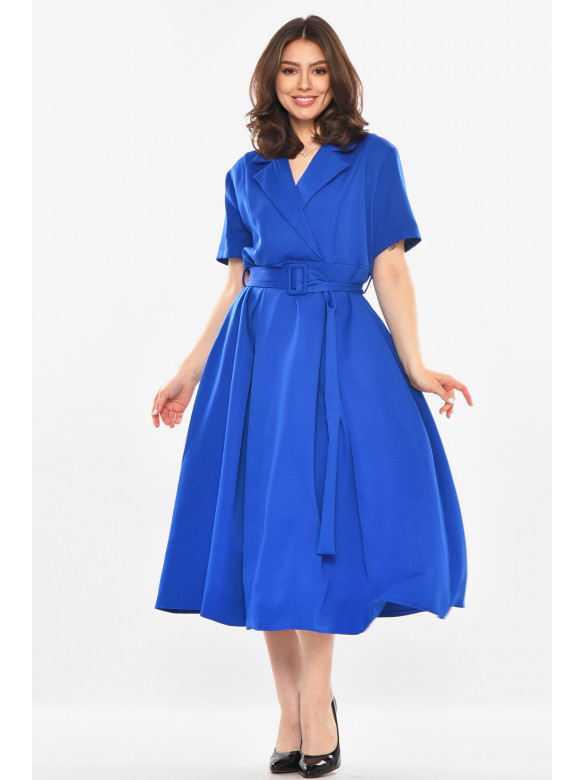 Сукня жіноча однотонна синього кольору 213878C