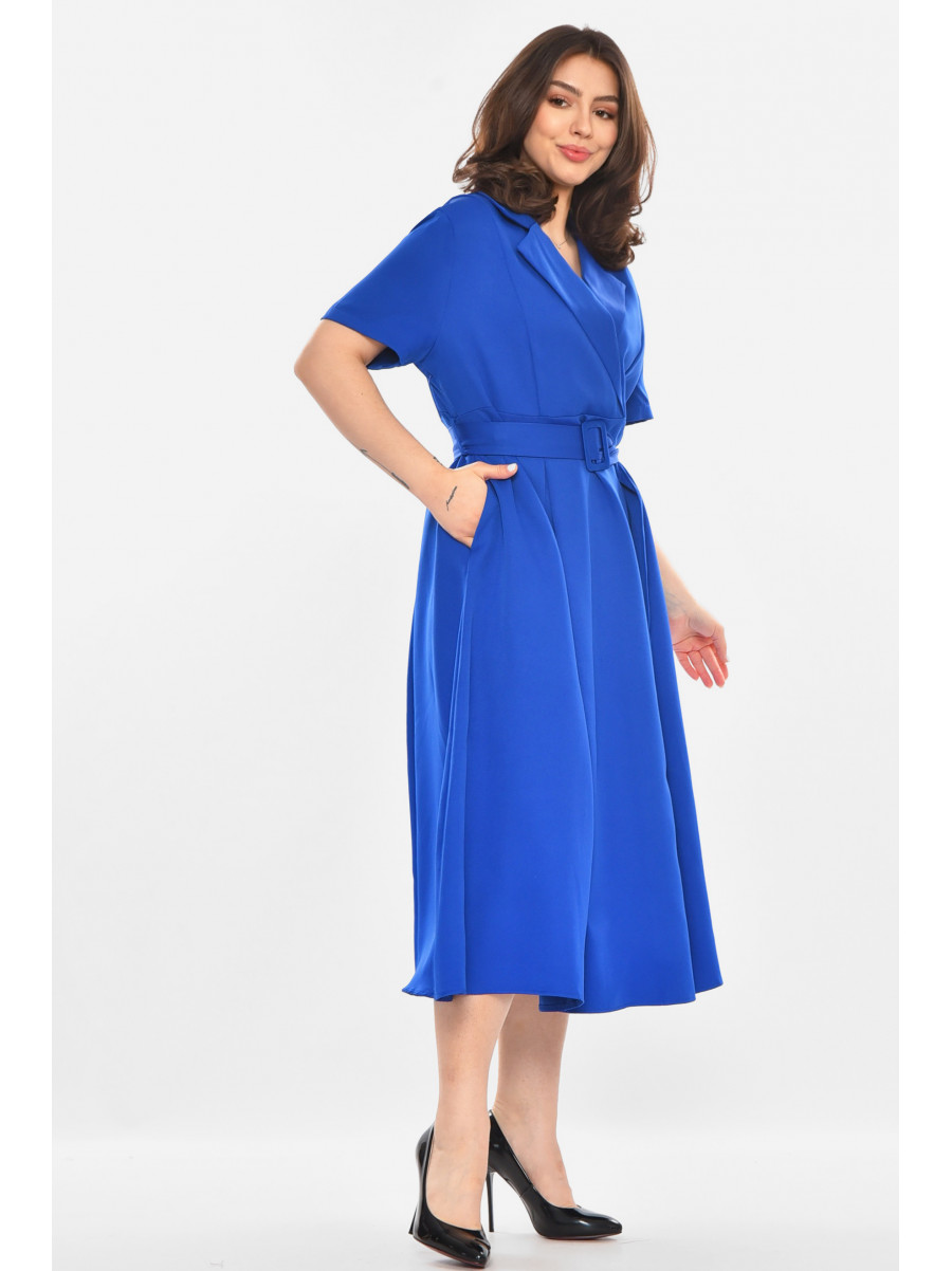 Сукня жіноча однотонна синього кольору 213878C