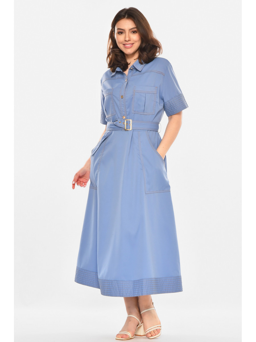 Сукня жіноча однотонна блакитного кольору 213879C