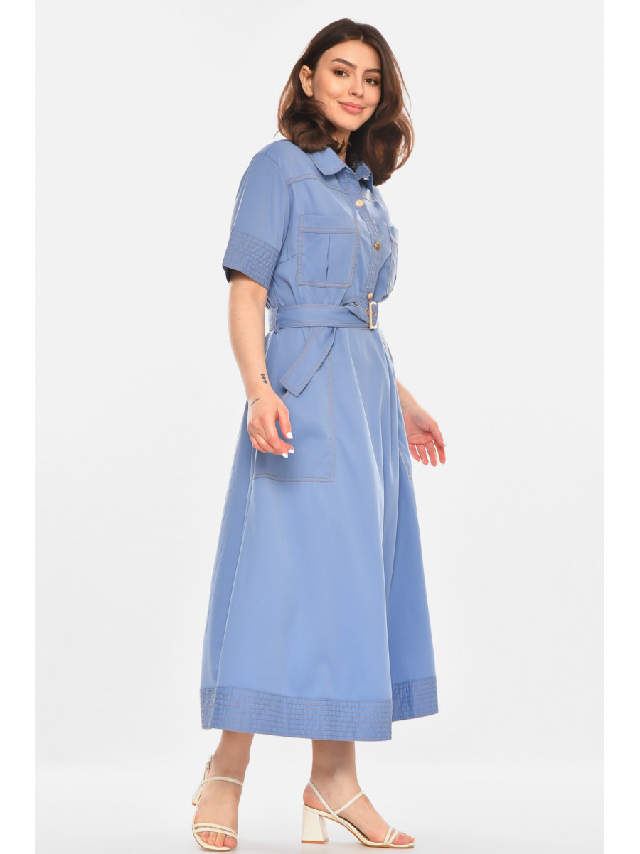 Сукня жіноча однотонна блакитного кольору 213879C