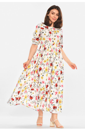 Сукня жіноча білого кольору з принтом 213882C
