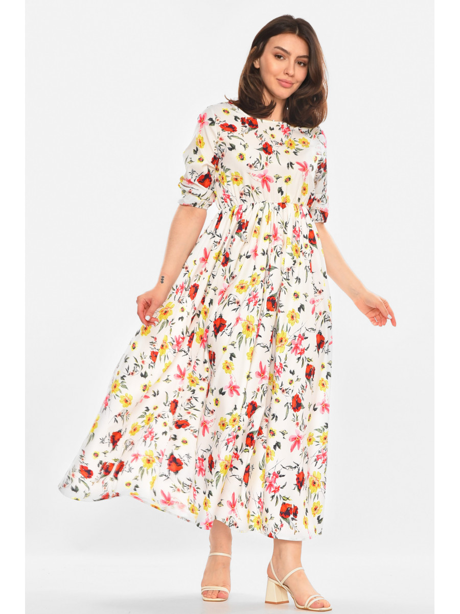 Сукня жіноча білого кольору з принтом 213882C