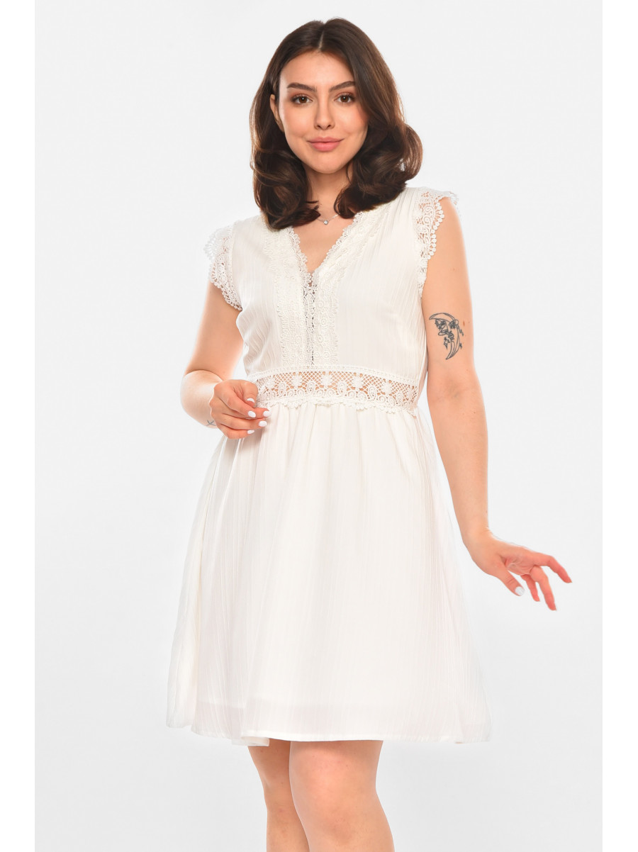 Сукня жіноча однотонна білого кольору 213885C