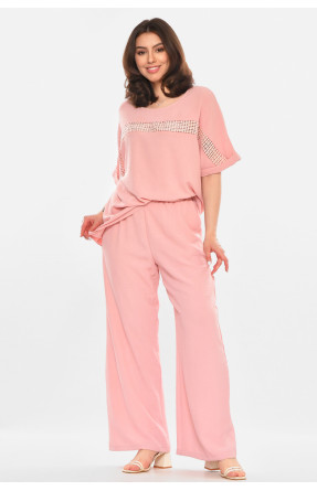 Костюм женский однотонный пудрового цвета 213892C