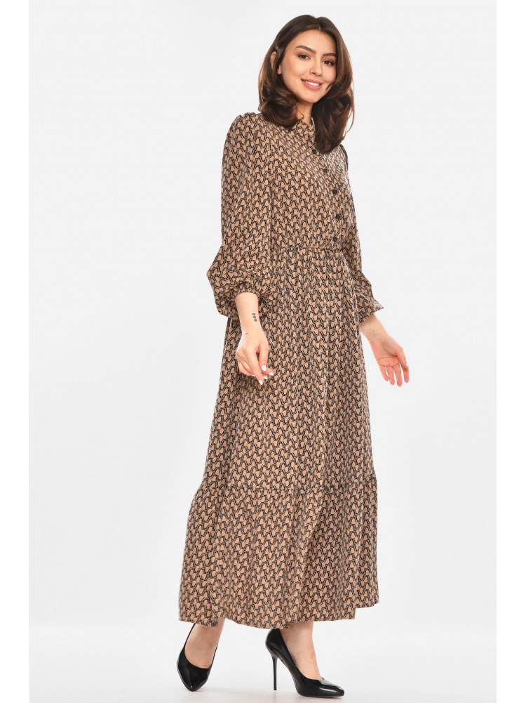 Сукня жіноча бежевого кольору з принтом 213893C