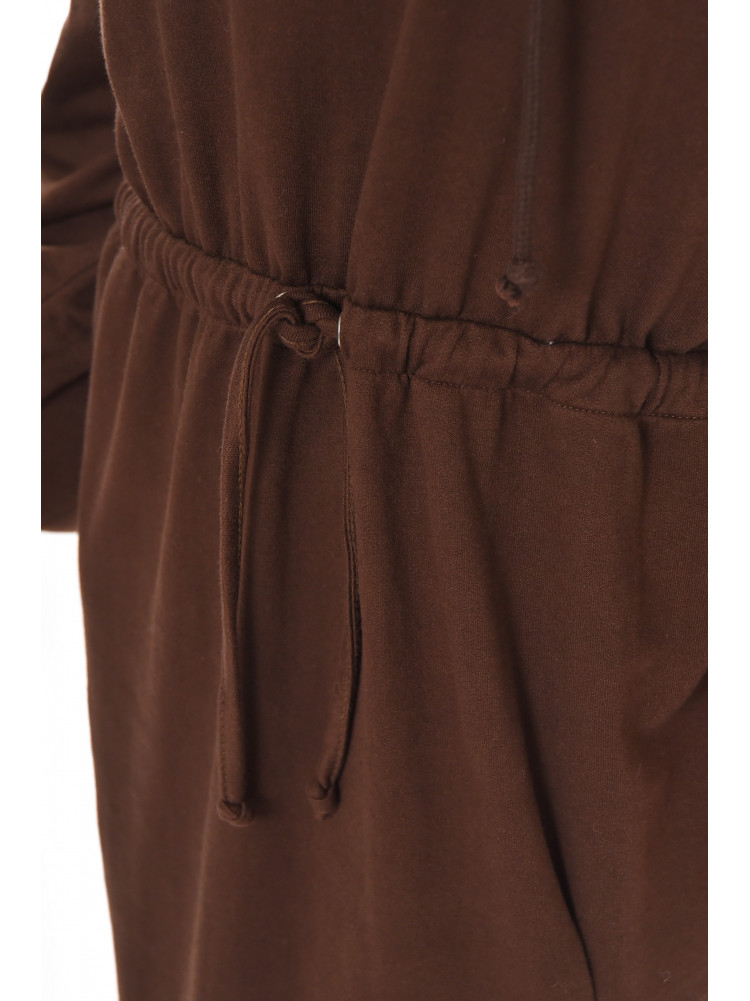 Сукня жіноча однотонна темно-коричневого кольору 213895C