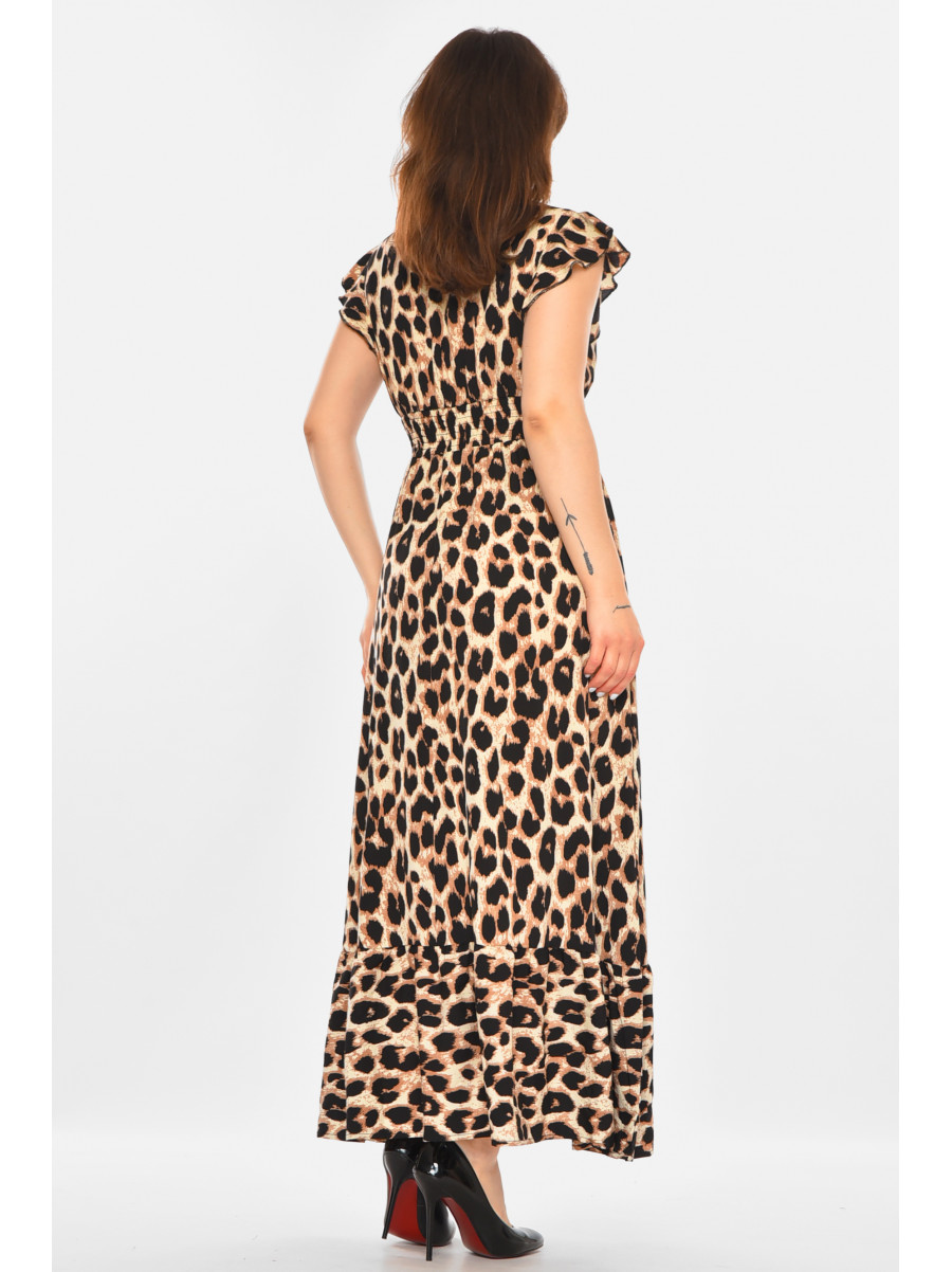 Платье женское бежевого цвета с принтом 213907C