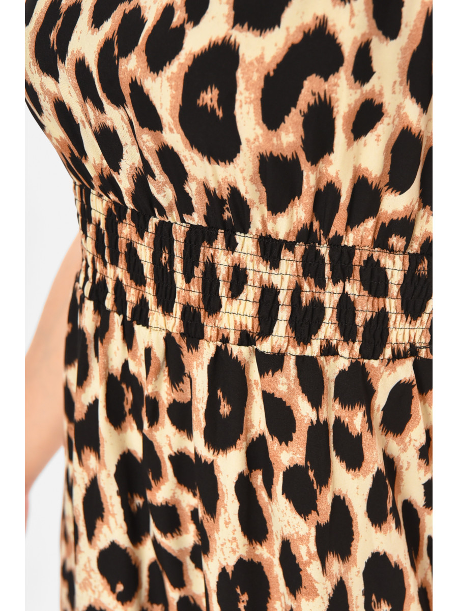 Платье женское бежевого цвета с принтом 213907C