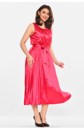 Платье женское однотонное малинового цвета 213909C