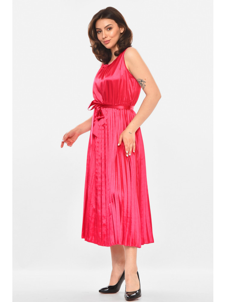 Платье женское однотонное малинового цвета 213909C