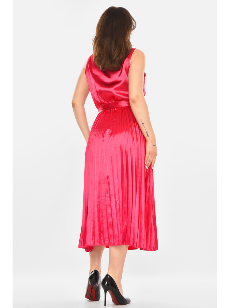 Платье женское однотонное малинового цвета 213909C