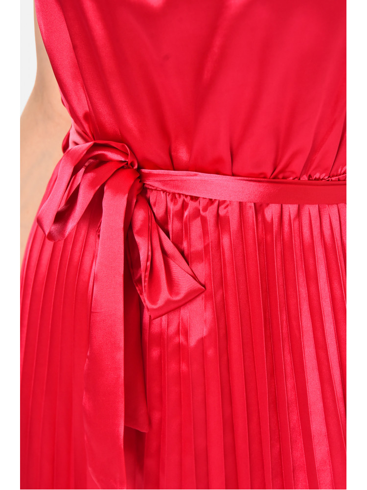 Платье женское однотонное малинового цвета 213909C