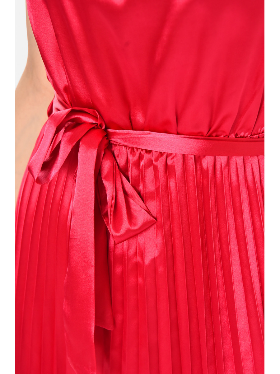 Платье женское однотонное малинового цвета 213909C