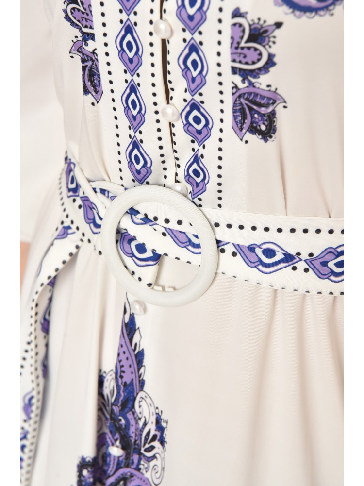 Платье женское белого цвета с принтом 213914C