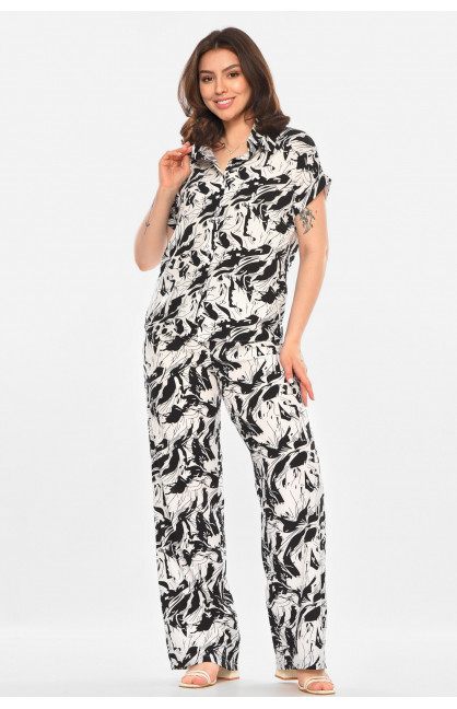 Костюм женский белого цвета с принтом 213916C