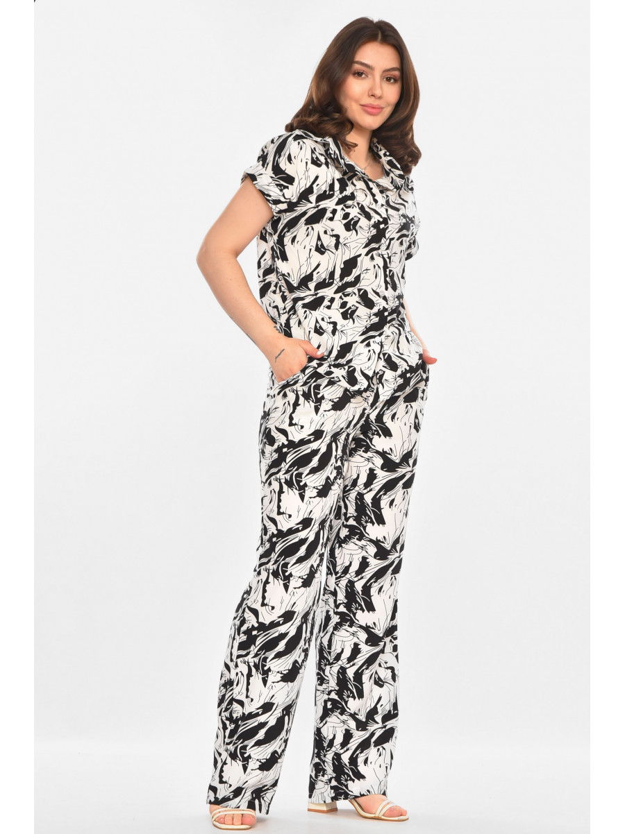 Костюм женский белого цвета с принтом 213916C