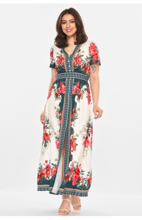 Платье женское белого цвета с принтом 213918C