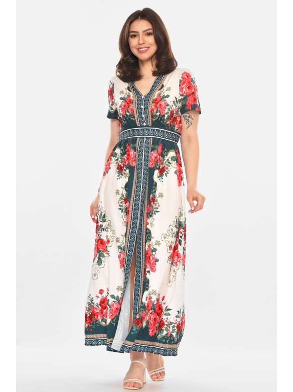 Платье женское белого цвета с принтом 213918C