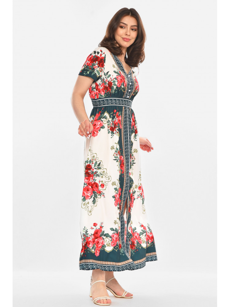 Платье женское белого цвета с принтом 213918C