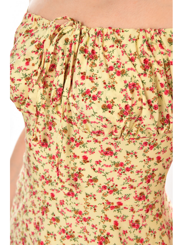 Платье женское молочного цвета с принтом 213919C