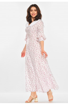 Платье женское белого цвета с принтом 213921C