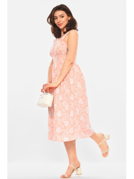 Сукня жіноча рожевого кольору з принтом 213934C