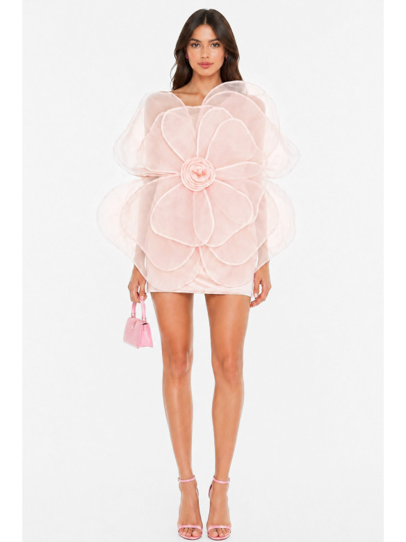 Платье женское однотонное светло-розового цвета 213935C
