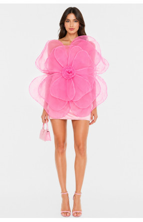 Платье женское однотонное розового цвета 213938C