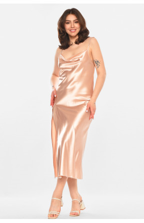 Платье женское однотонное бежевого цвета 213939C